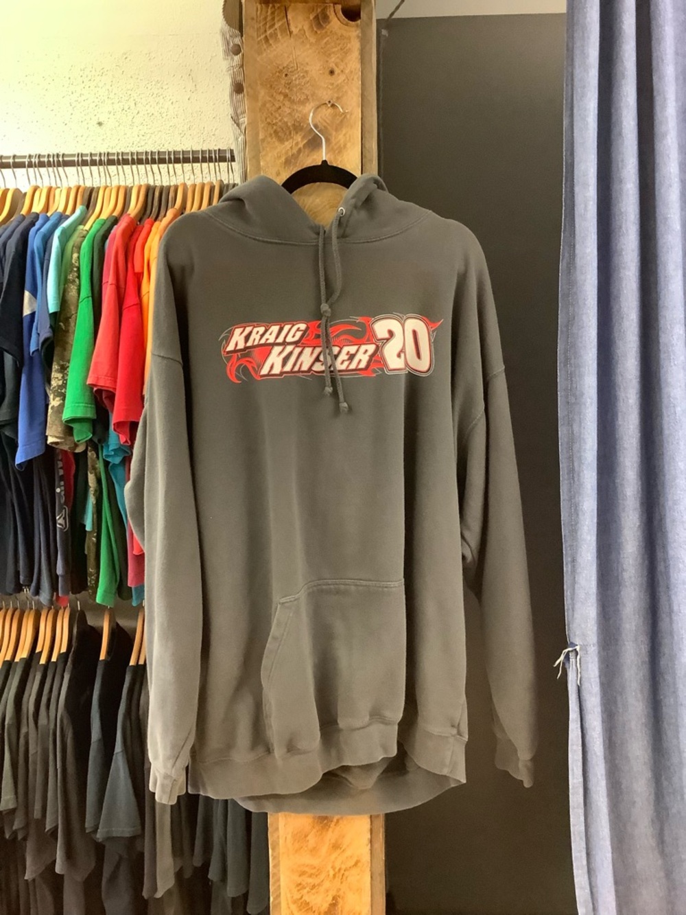 Vintage Kraig Kinser graphic grey hoodie